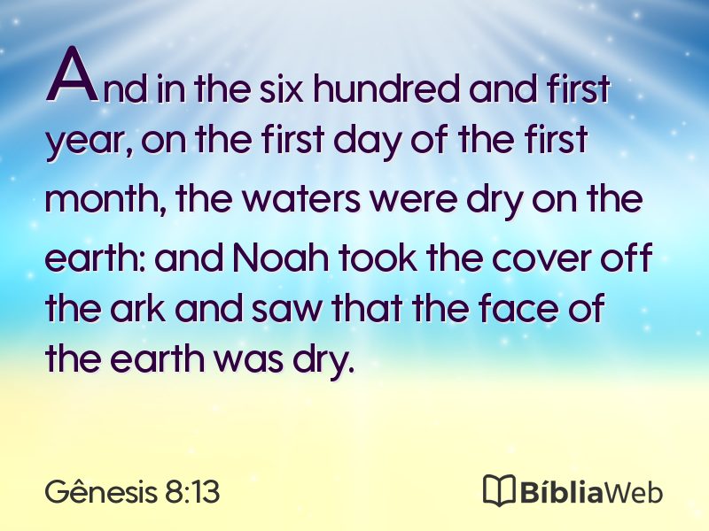 Gênesis 8:13 em imagem para compartilhar