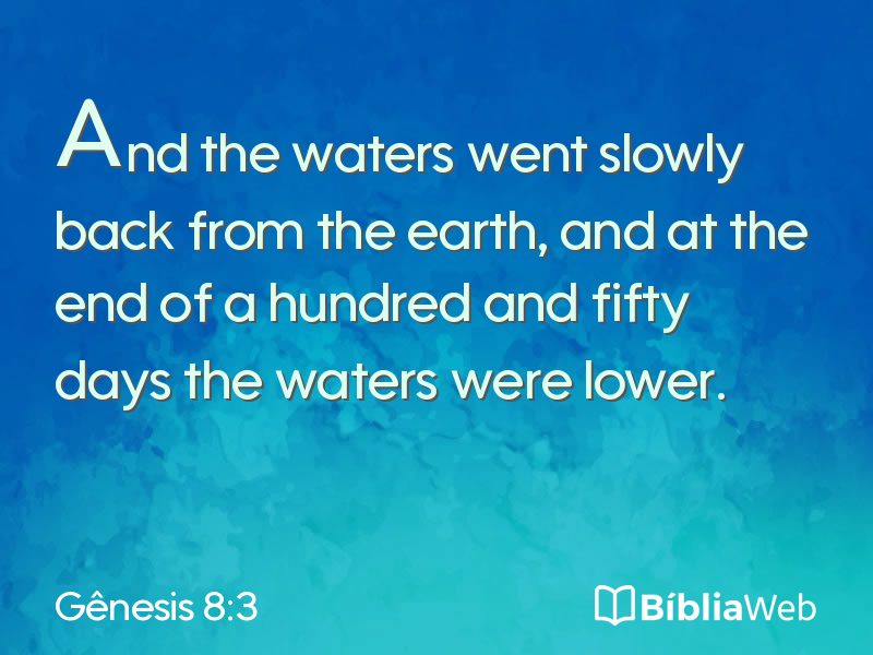 Gênesis 8:3 em imagem para compartilhar
