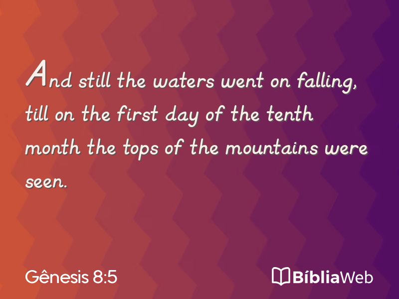 Gênesis 8:5 em imagem para compartilhar