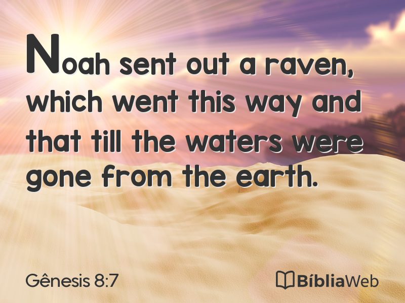 Gênesis 8:7 em imagem para compartilhar