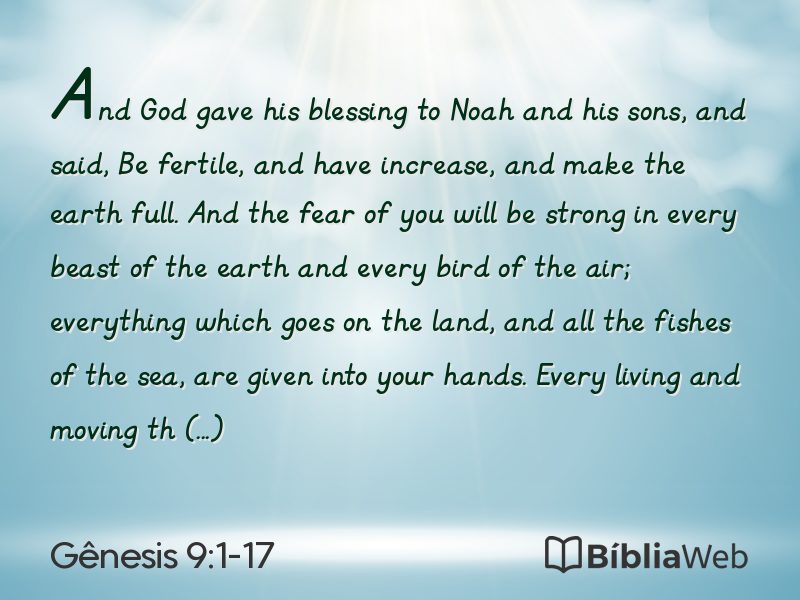 Gênesis 9:1-17 em imagem para compartilhar