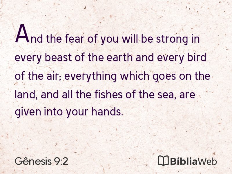 Gênesis 9:2 em imagem para compartilhar