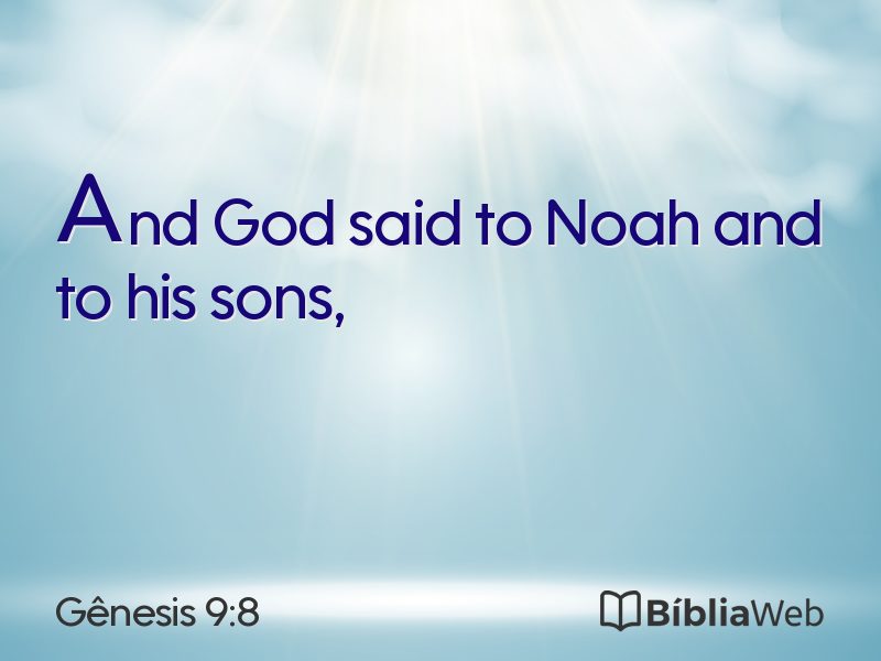 Gênesis 9:8 em imagem para compartilhar