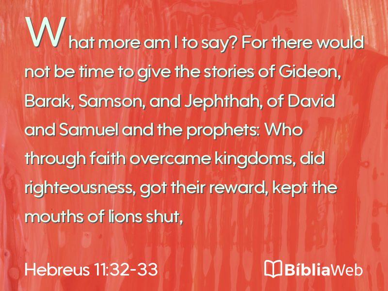 Hebreus 11:32-33 em imagem para compartilhar