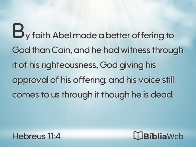 Hebreus 11:4 em imagem para compartilhar