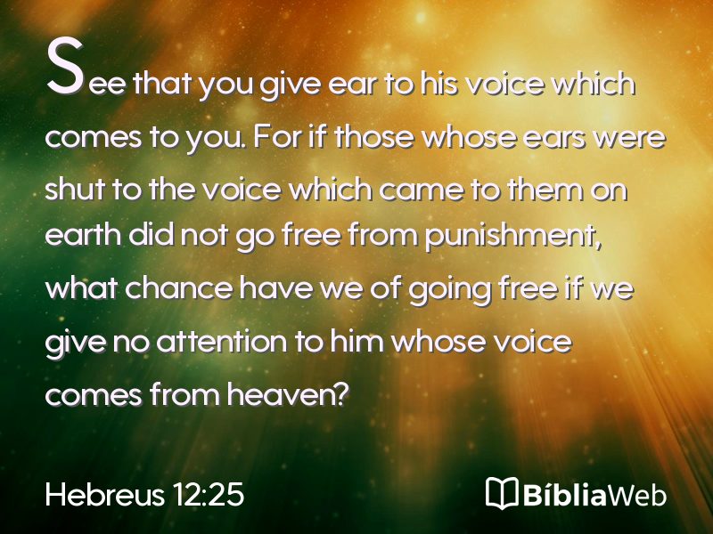Hebreus 12:25 em imagem para compartilhar