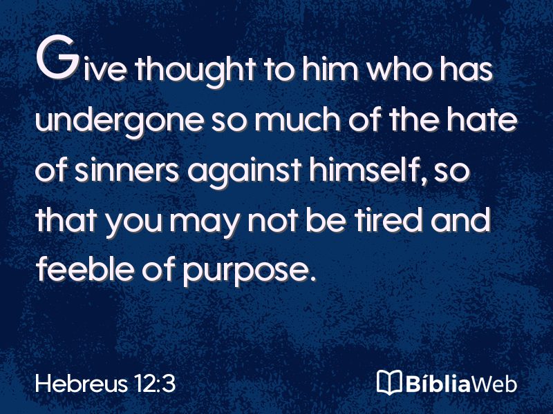 Hebreus 12:3 em imagem para compartilhar