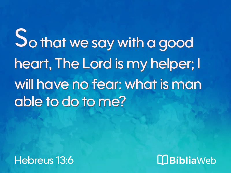 Hebreus 13:6 em imagem para compartilhar
