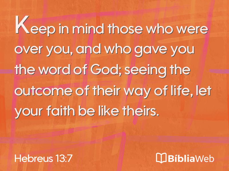 Hebreus 13:7 em imagem para compartilhar