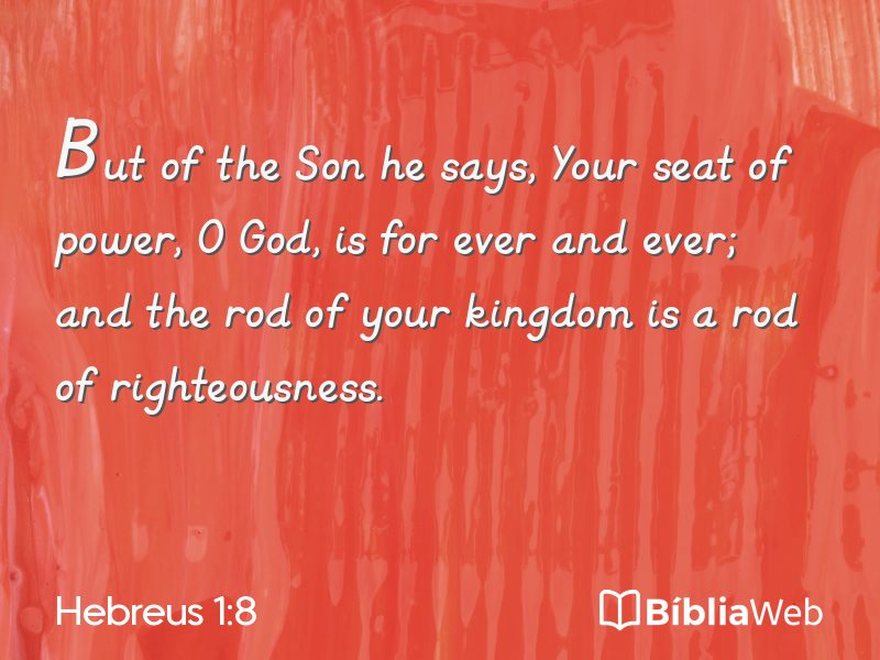 Hebreus 1:8 em imagem para compartilhar