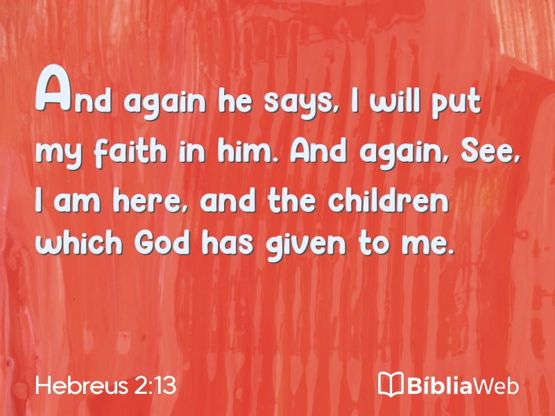 Hebreus 2:13 em imagem para compartilhar