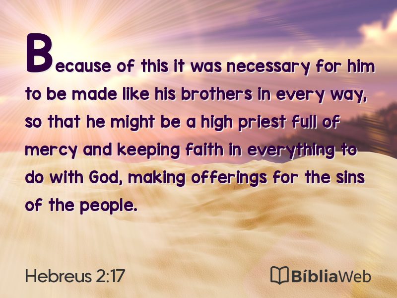 Hebreus 2:17 em imagem para compartilhar