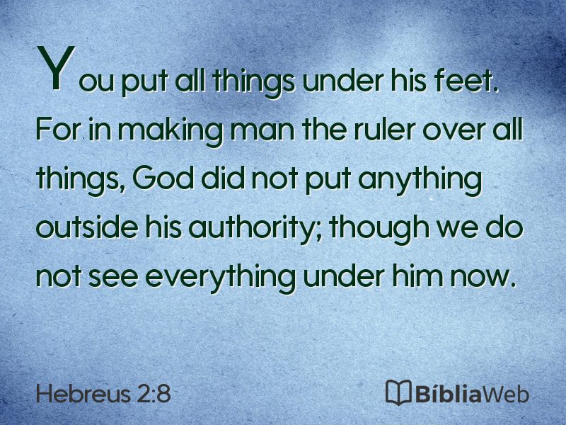 Hebreus 2:8 em imagem para compartilhar