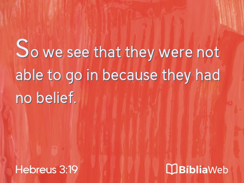 Hebreus 3:19 em imagem para compartilhar