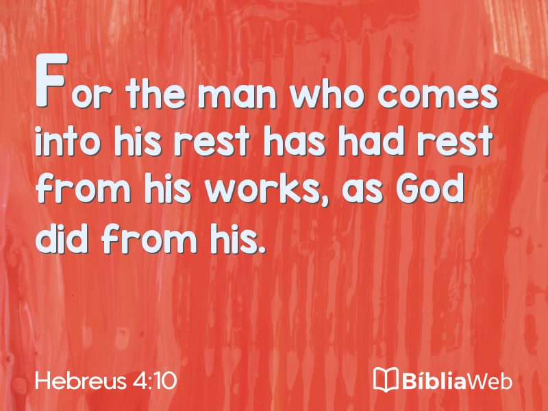 Hebreus 4:10 em imagem para compartilhar