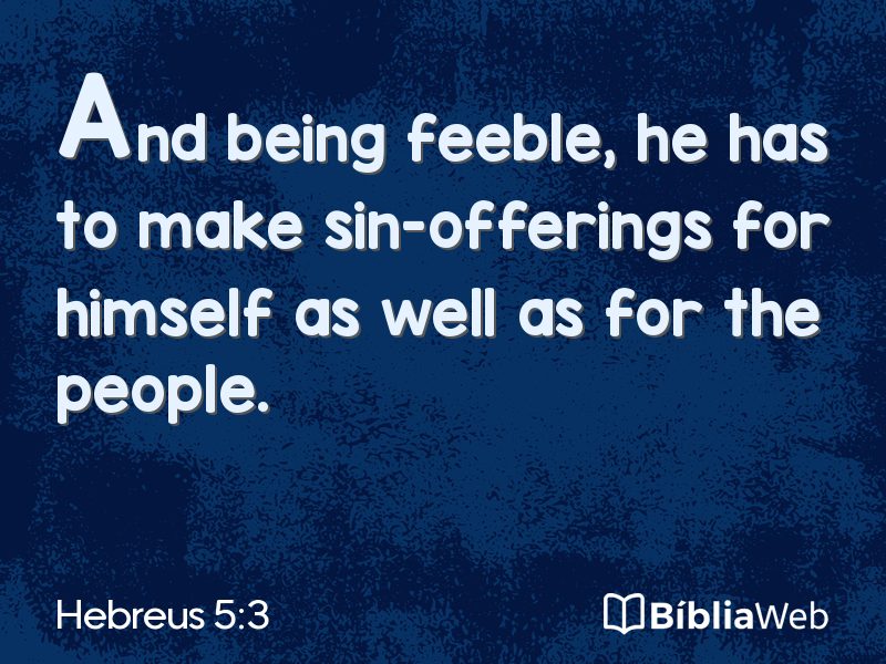 Hebreus 5:3 em imagem para compartilhar