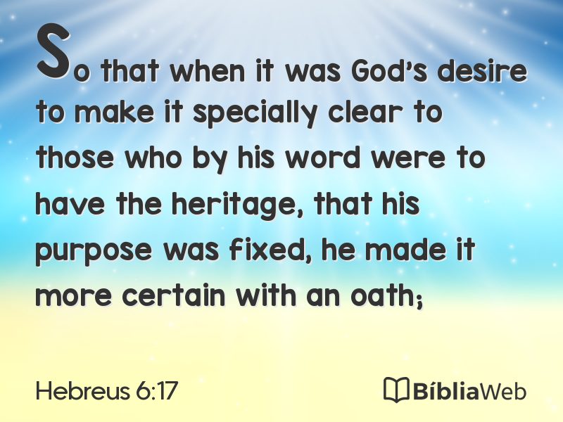 Hebreus 6:17 em imagem para compartilhar