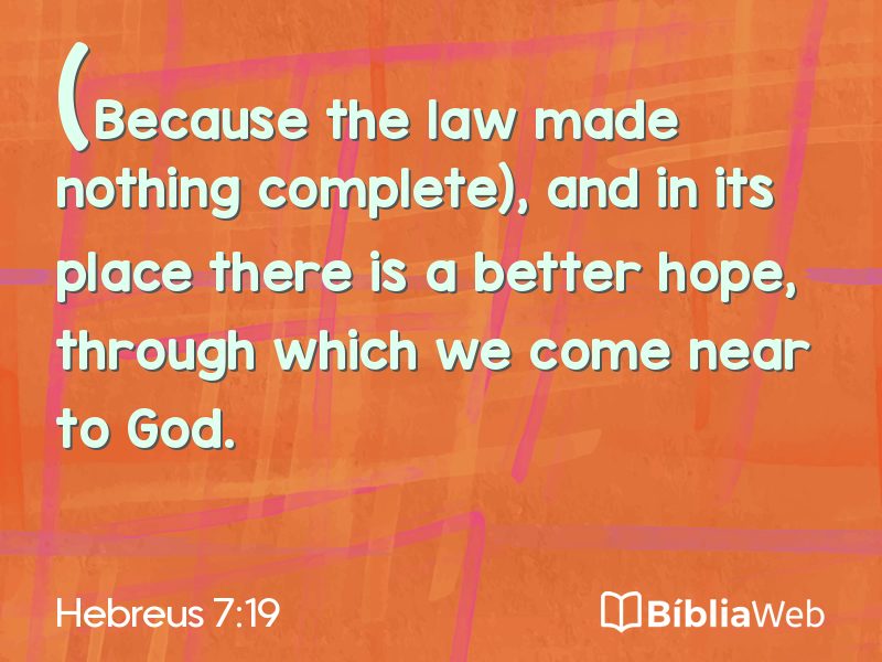 Hebreus 7:19 em imagem para compartilhar