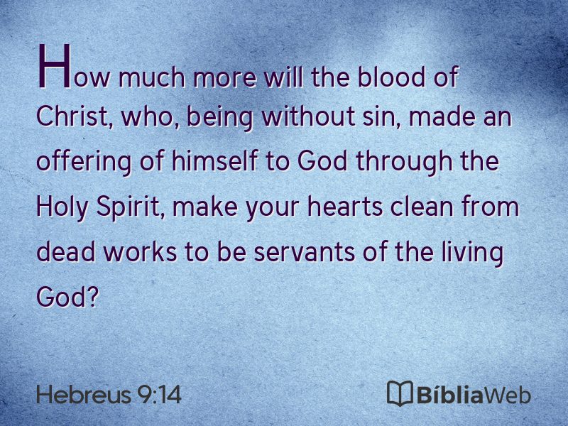 Hebreus 9:14 em imagem para compartilhar