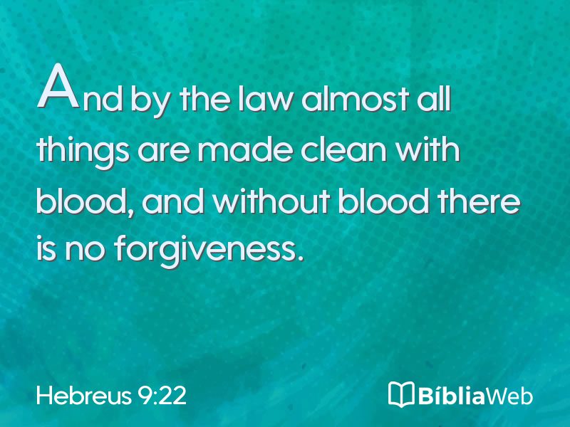 Hebreus 9:22 em imagem para compartilhar