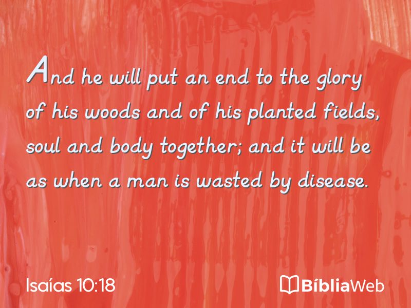Isaías 10:18 em imagem para compartilhar