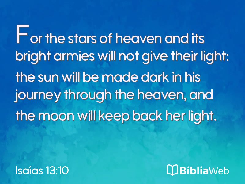 Isaías 13:10 em imagem para compartilhar