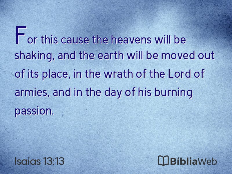 Isaías 13:13 em imagem para compartilhar