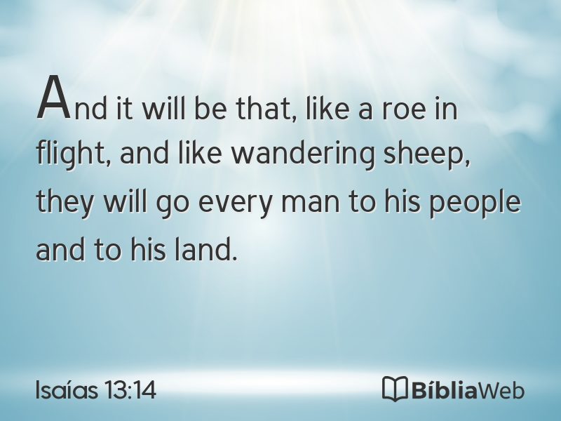 Isaías 13:14 em imagem para compartilhar