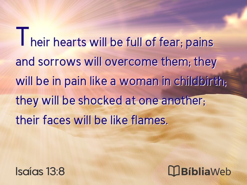 Isaías 13:8 em imagem para compartilhar