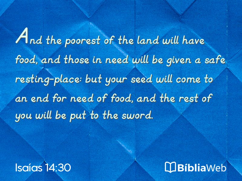Isaías 14:30 em imagem para compartilhar