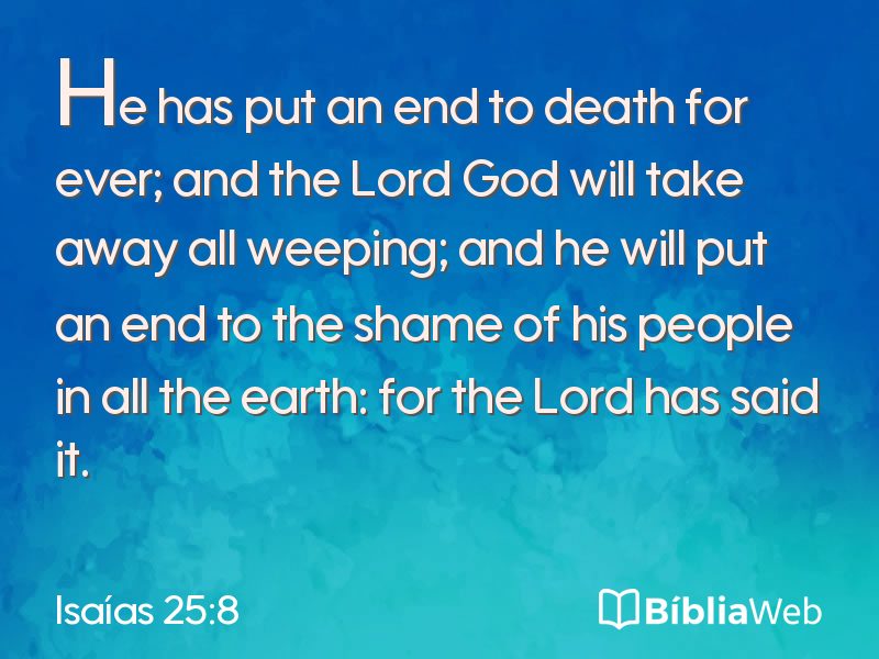Isaías 25:8 em imagem para compartilhar