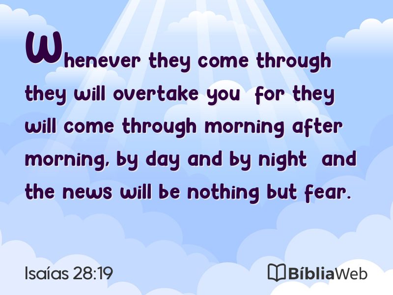 Isaías 28:19 em imagem para compartilhar