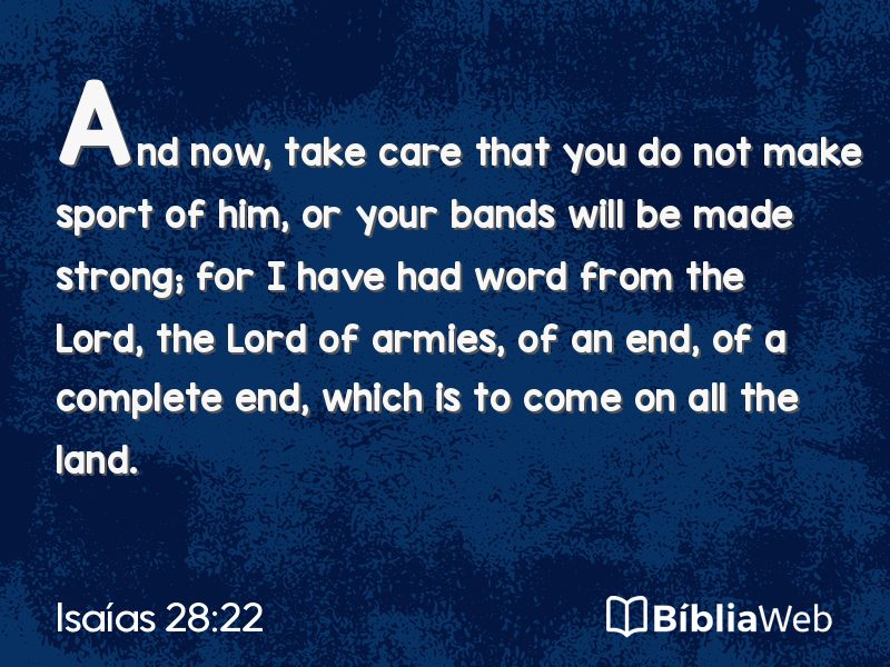Isaías 28:22 em imagem para compartilhar
