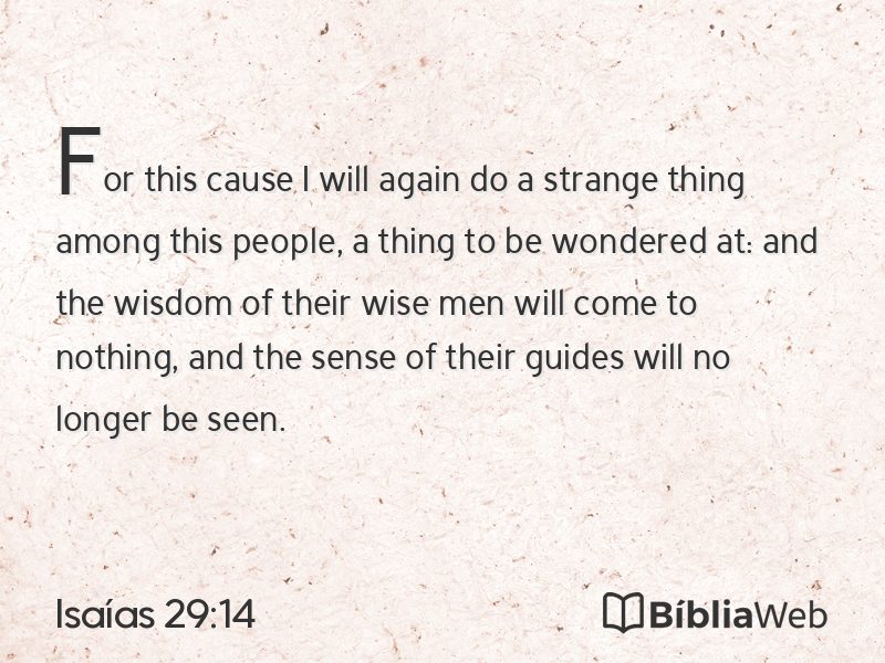 Isaías 29:14 em imagem para compartilhar