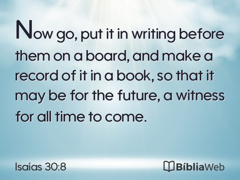 Isaías 30:8 em imagem para compartilhar