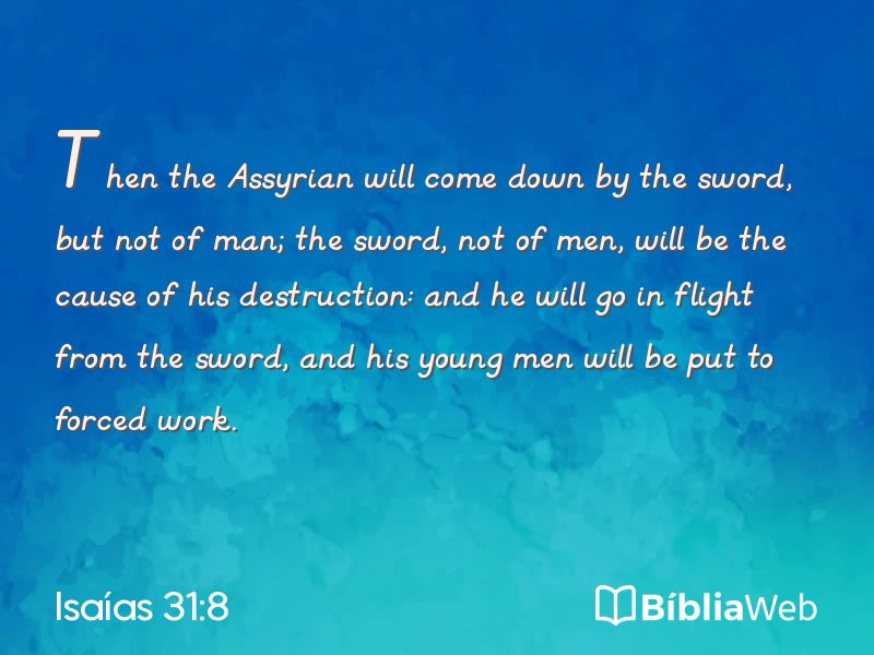 Isaías 31:8 em imagem para compartilhar