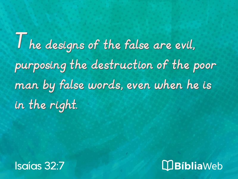 Isaías 32:7 em imagem para compartilhar