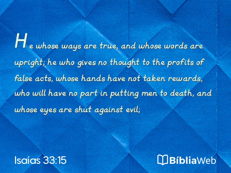 Isaías 33:15 em imagem para compartilhar