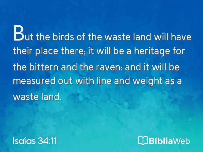 Isaías 34:11 em imagem para compartilhar