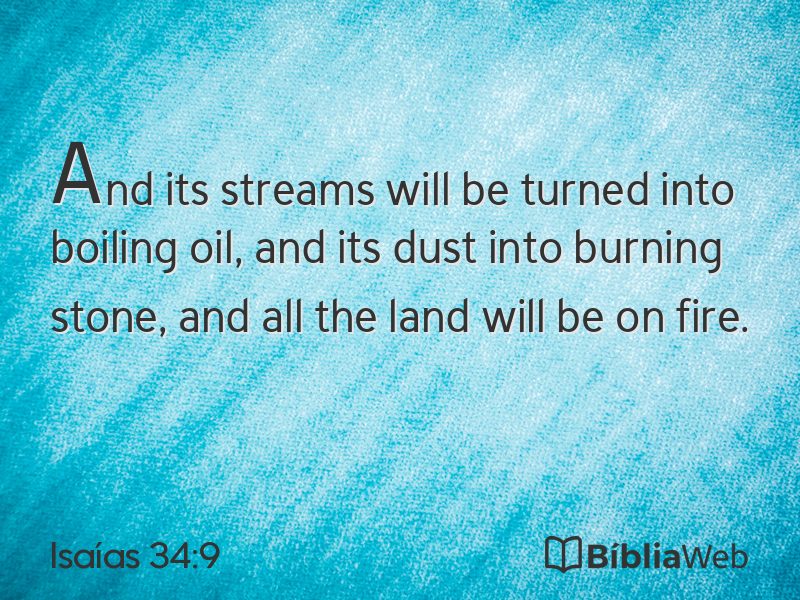 Isaías 34:9 em imagem para compartilhar