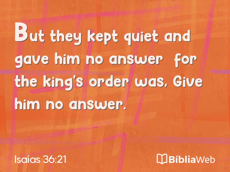 Isaías 36:21 em imagem para compartilhar