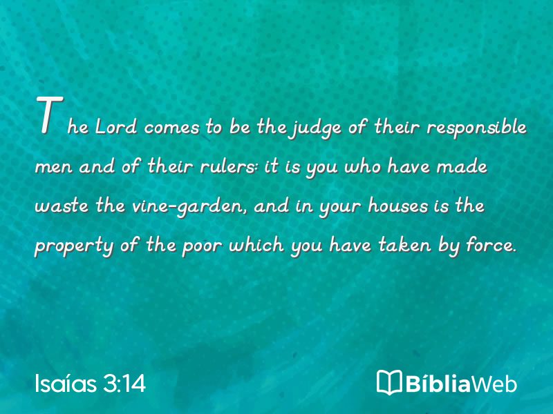 Isaías 3:14 em imagem para compartilhar