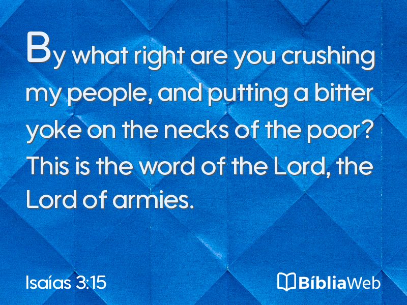Isaías 3:15 em imagem para compartilhar