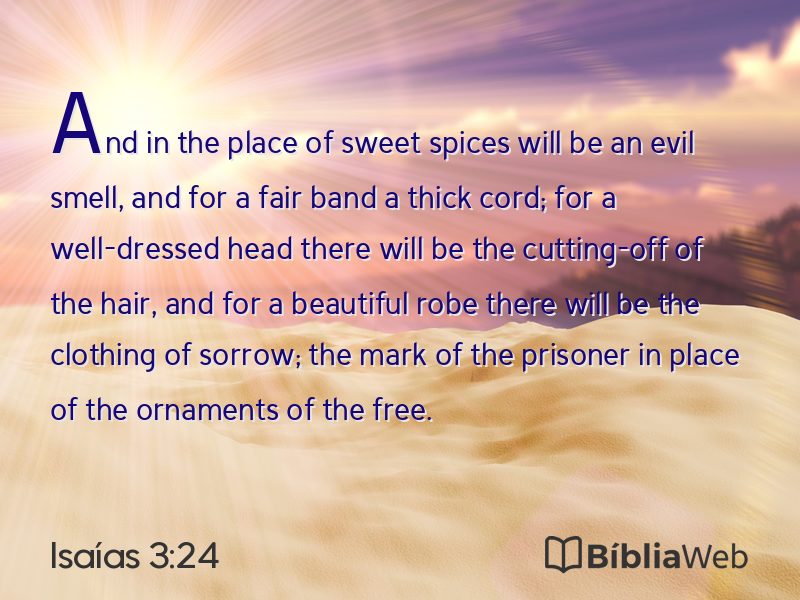 Isaías 3:24 em imagem para compartilhar
