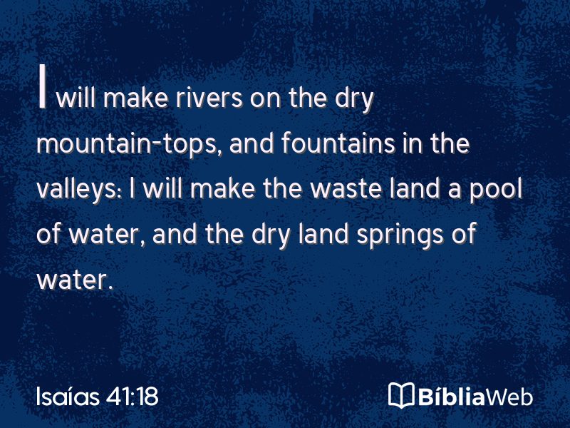 Isaías 41:18 em imagem para compartilhar