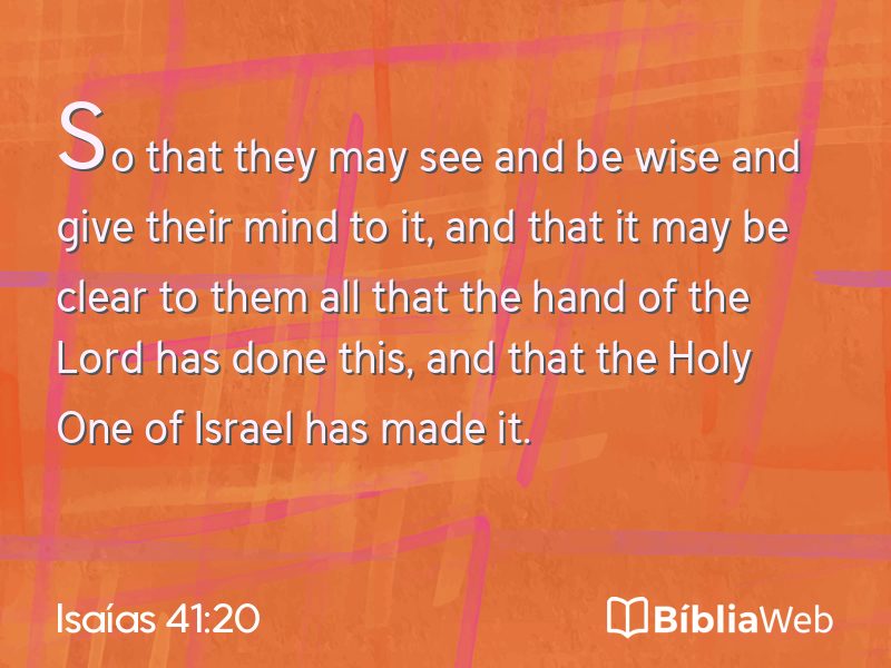 Isaías 41:20 em imagem para compartilhar
