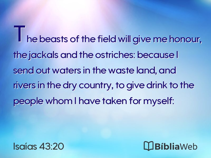 Isaías 43:20 em imagem para compartilhar
