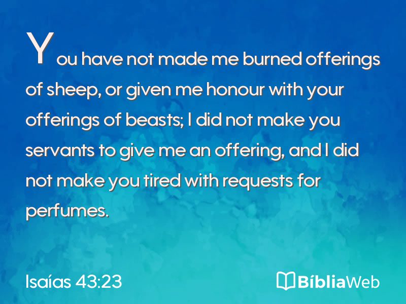Isaías 43:23 em imagem para compartilhar