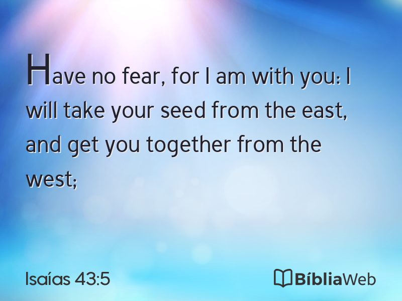 Isaías 43:5 em imagem para compartilhar