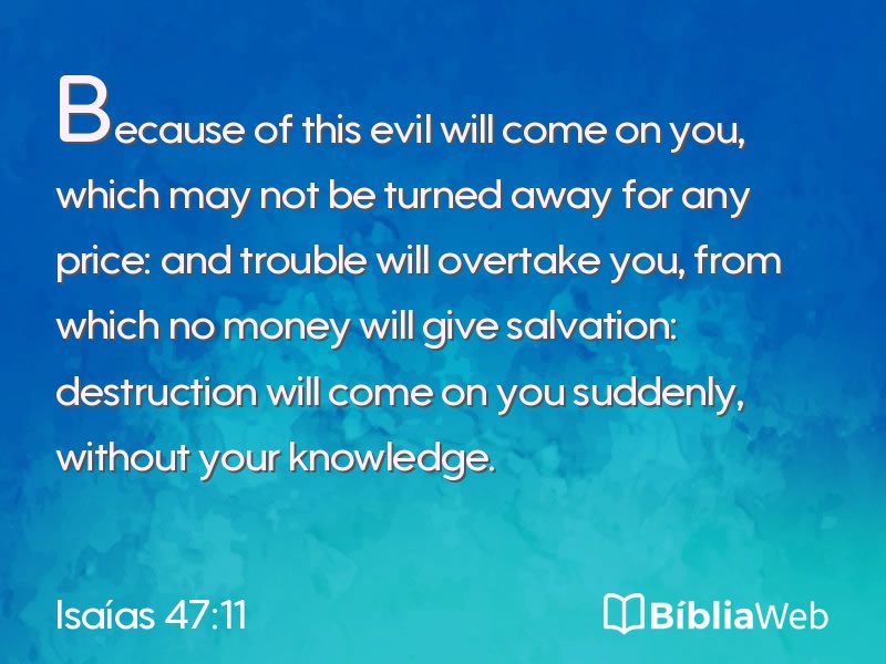 Isaías 47:11 em imagem para compartilhar